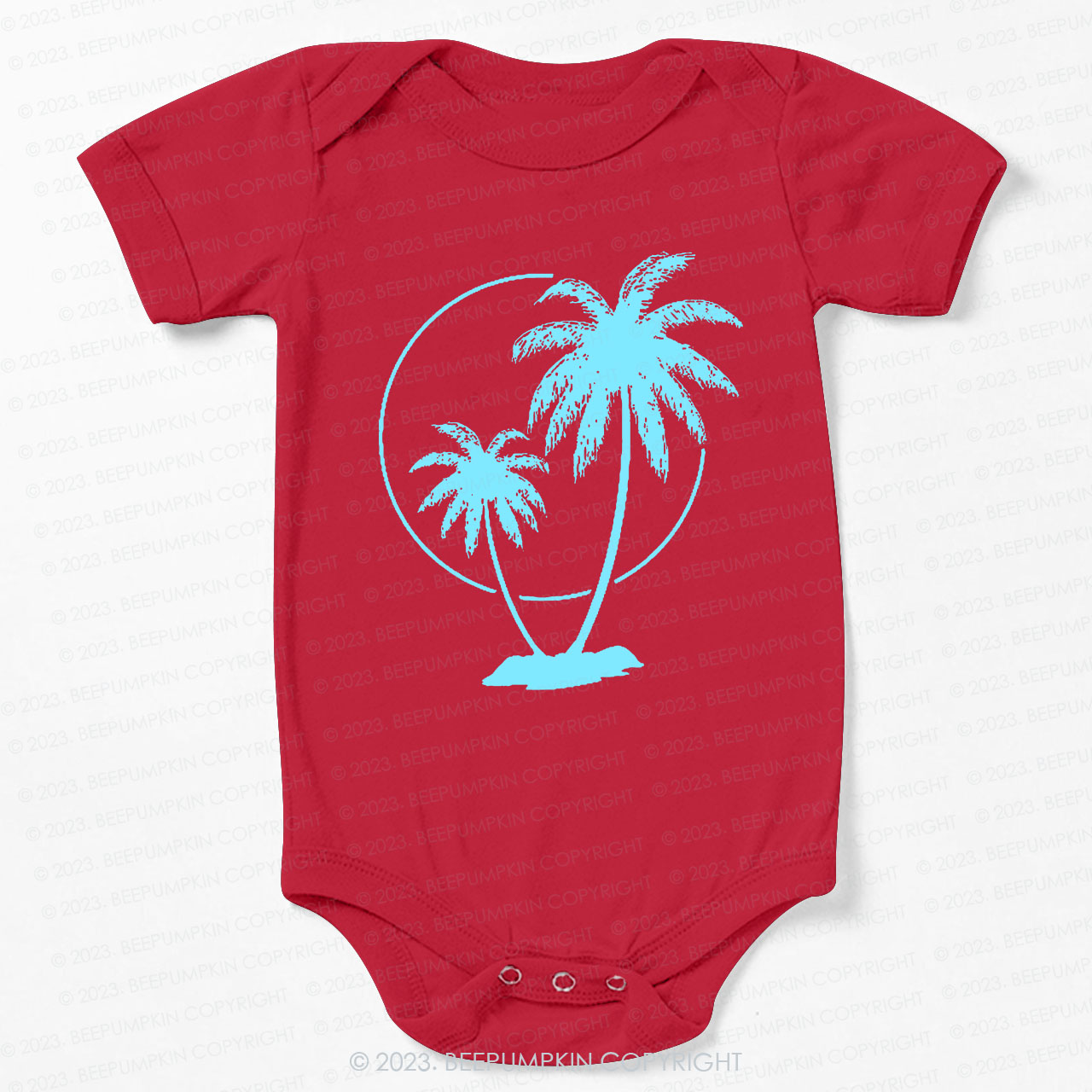 Palm Trees With Sun Bodysuit For Baby 