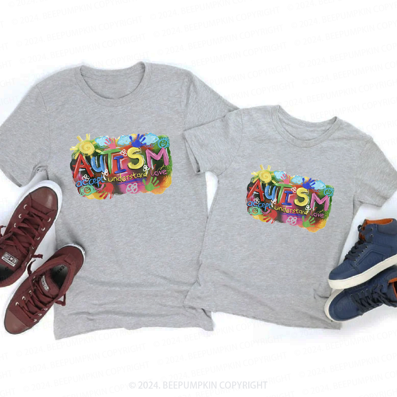 Autism Accept Understand Love Daddy And Me Matching Shirt