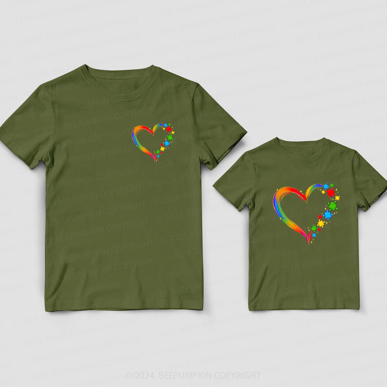 Autism Heart Daddy And Me Matching Shirt