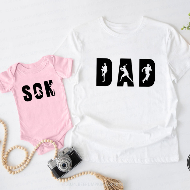 Baseball Dad And Son Daddy And Me Matching Shirt