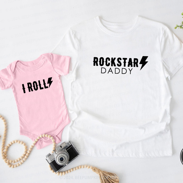 Rockstar Rock 'n Roll Daddy And Me Matching Shirt
