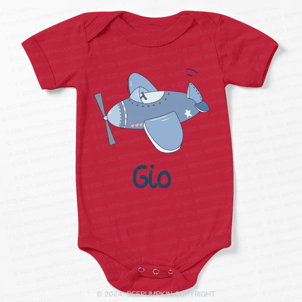 Personalized Plane Name Bodysuit For Baby 