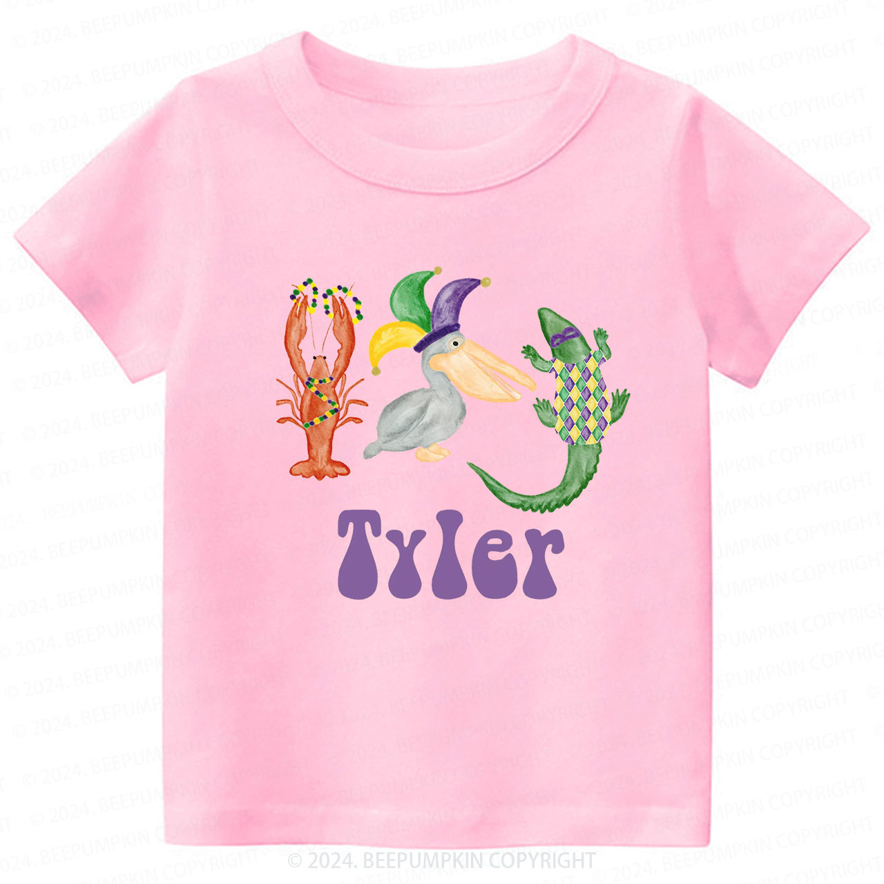 Personalized Mardi Gras Toddler&Kids Tees