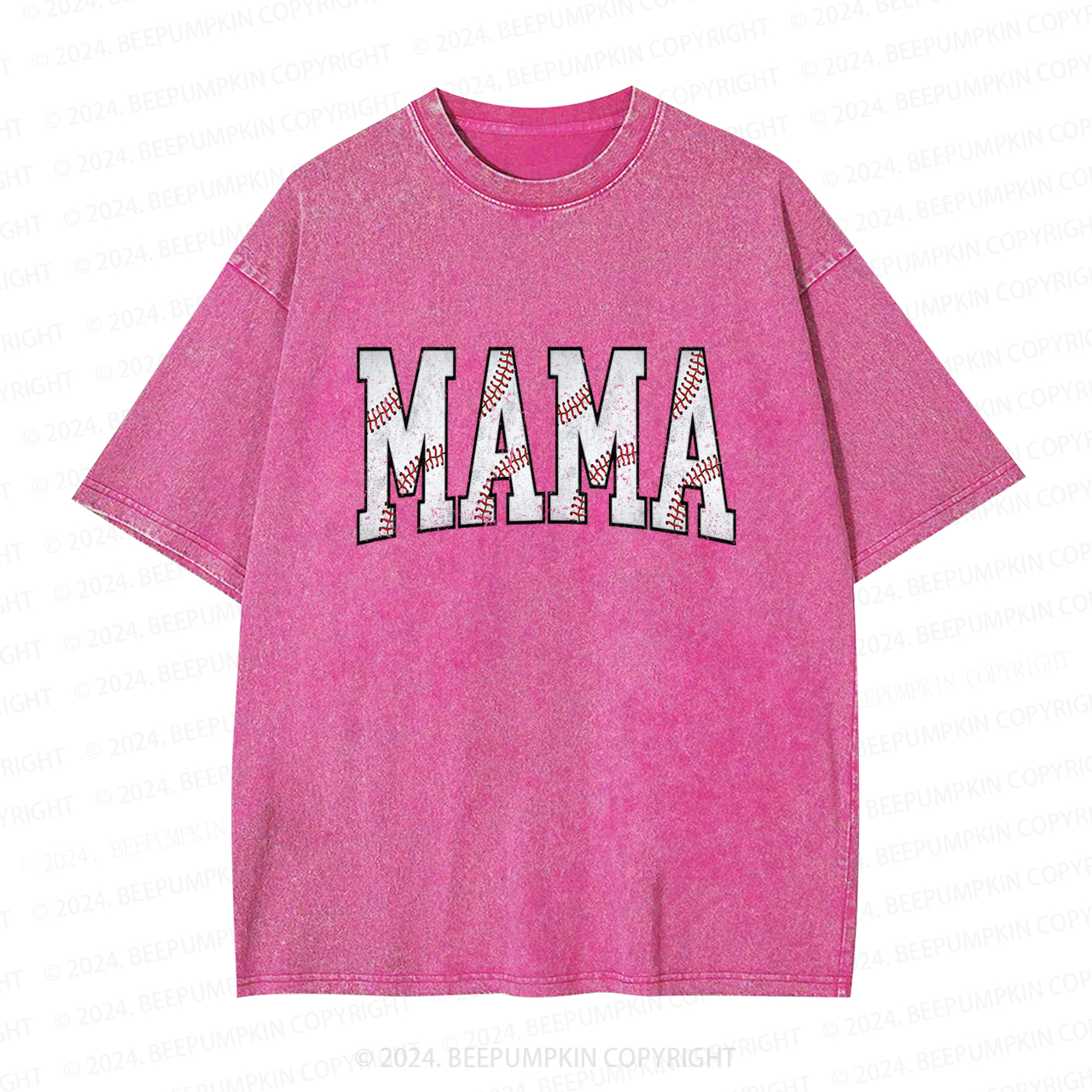 Cute Baseball Mama Washed T-Shirts 