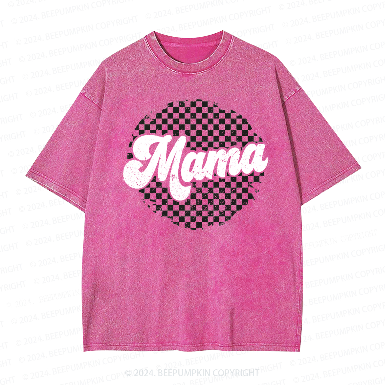 New Checkered Mama Washed T-Shirts 