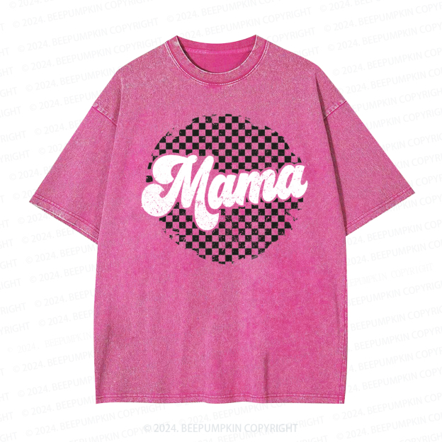 New Checkered Mama Washed T-Shirts 