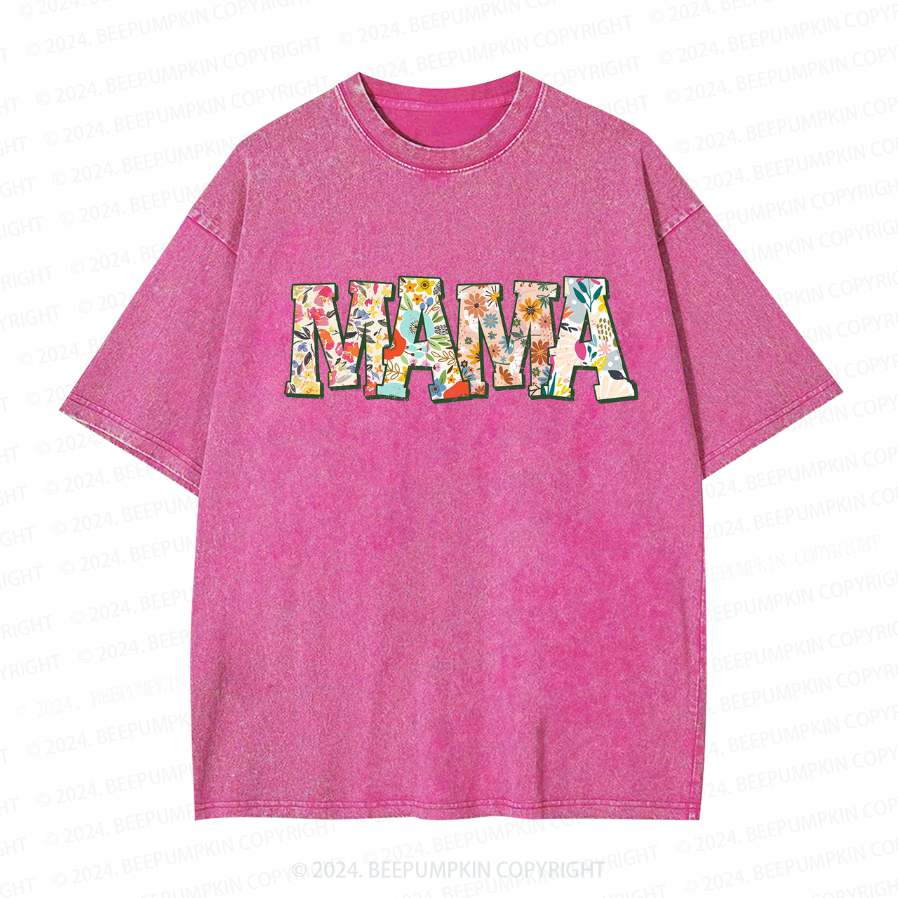 Retro Flower Mama Washed Tees