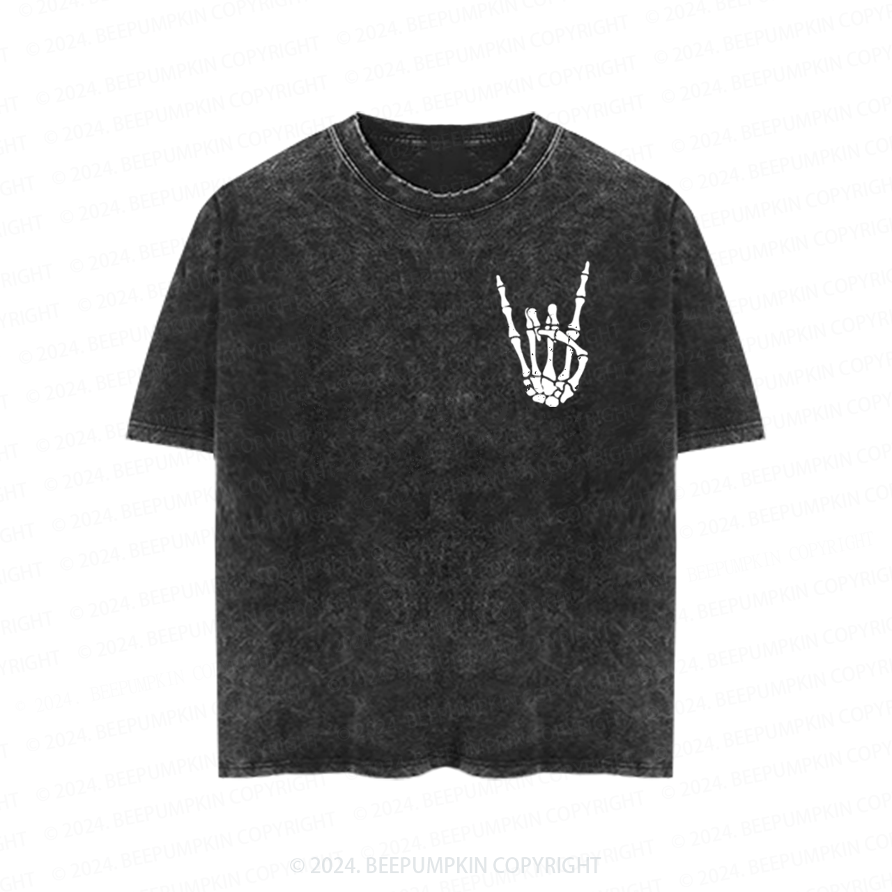 Punk Rock Bones Toddler&Kids Washed Tees          