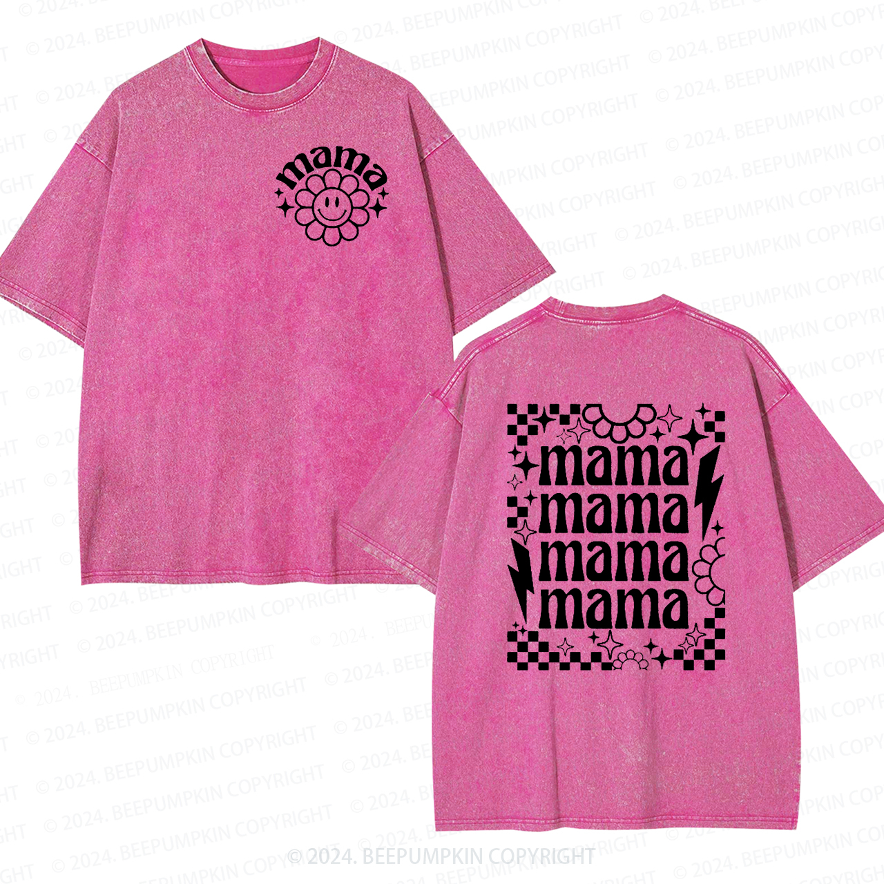 Retro Mama Sunflower Mama Washed Tees