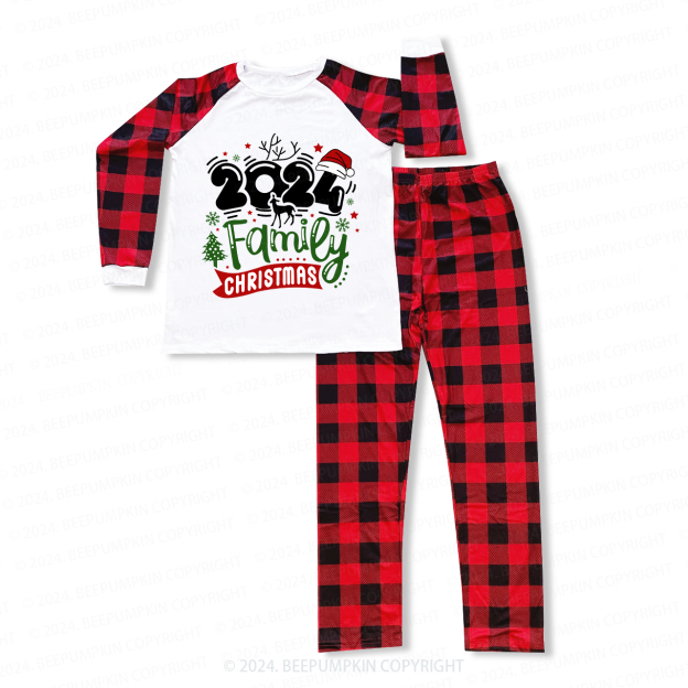 Christmas Hat With 2024 Family Matching Pajamas