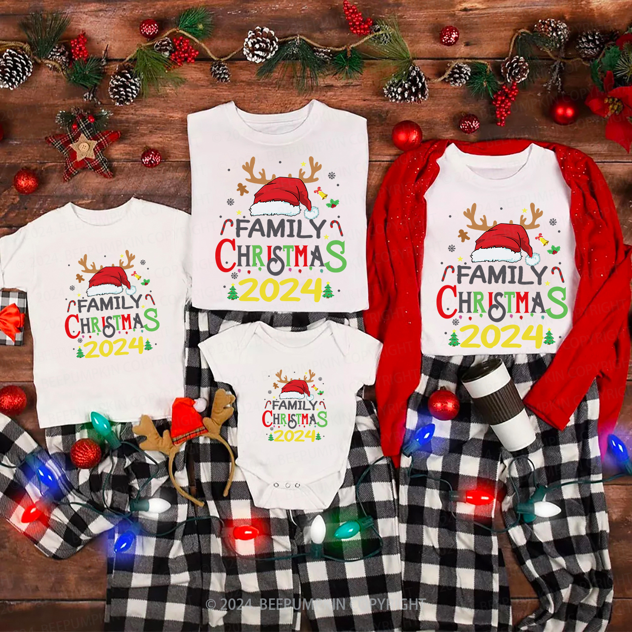 2024 Family Christmas Santa Shirts For Family Members