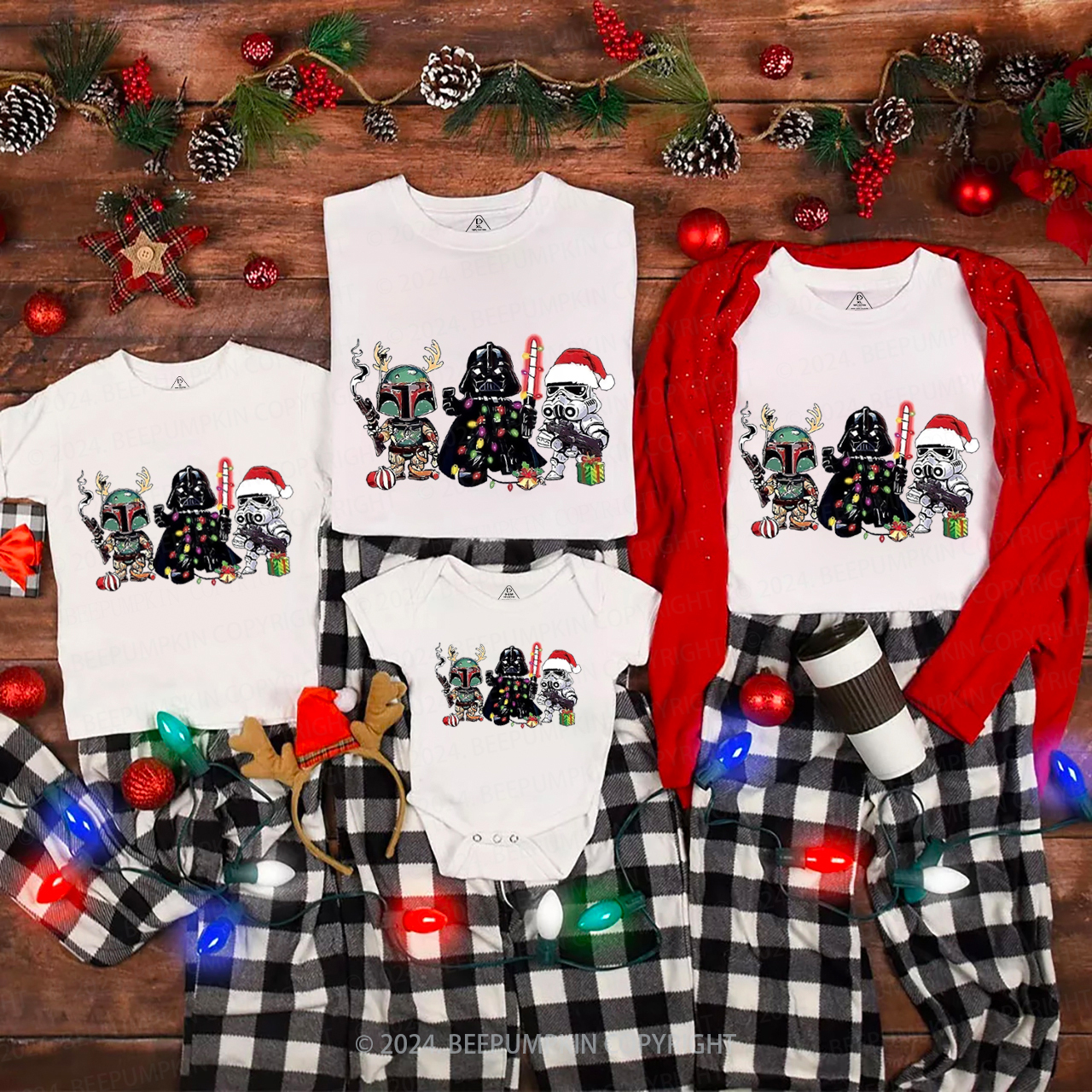 Cute Characters Christmas Matching T-Shirts