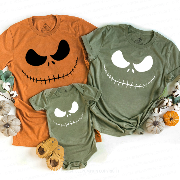  Pumpkin Face Halloween Family Matching Shirts