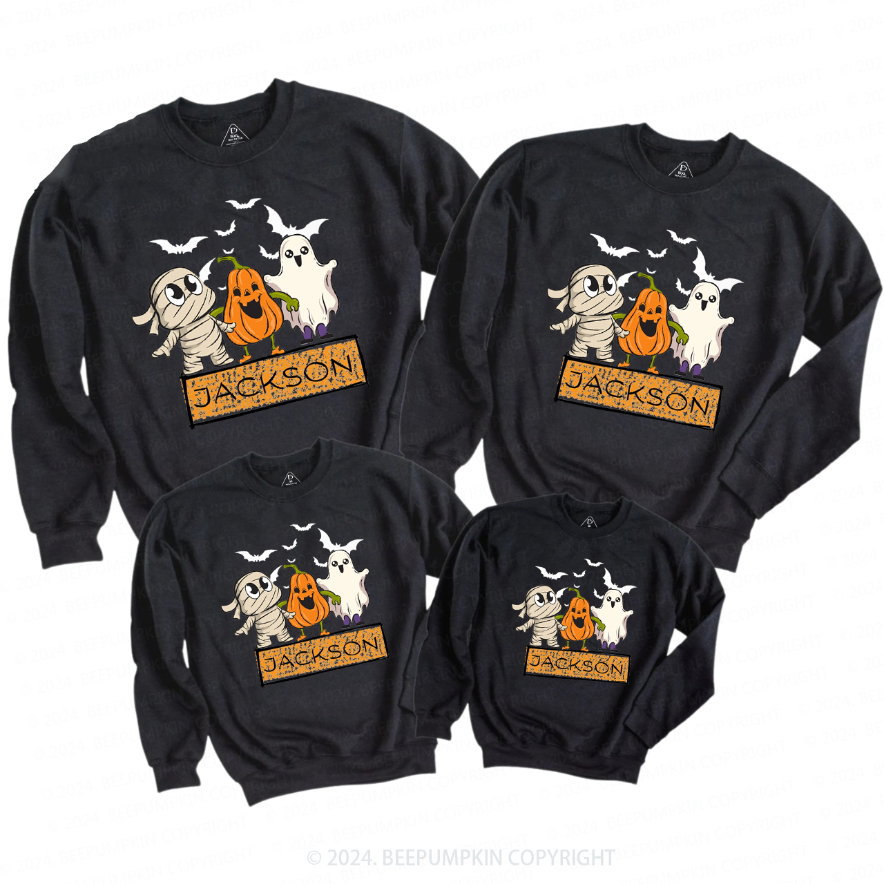 Personalized Name Halloween Bandage Family Matching Sweatshirt