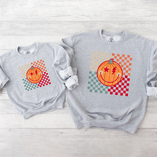 Retro Lightning Bolt Halloween Matching Sweatshirt