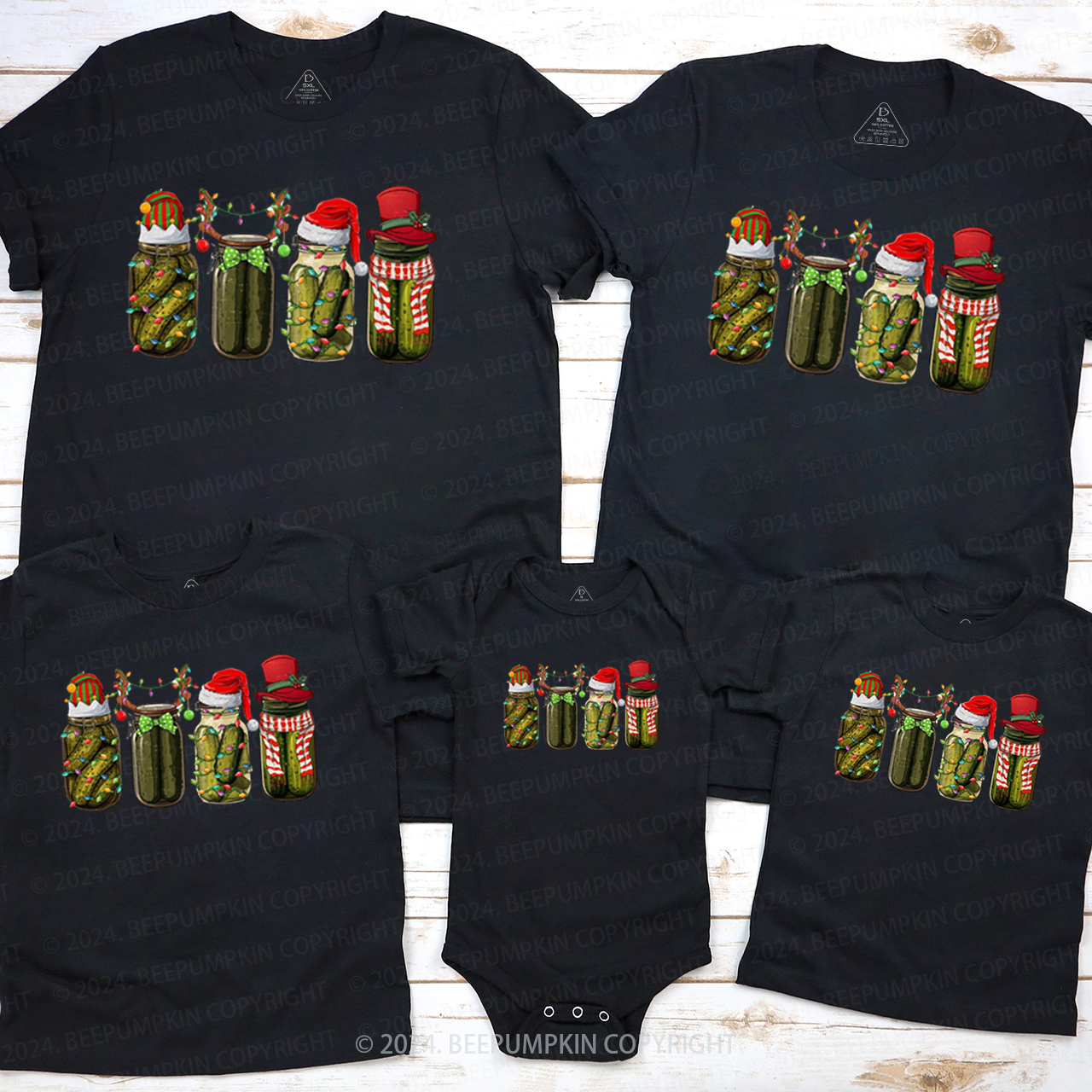 Funny Christmas Pickle Family Matching T-Shirts