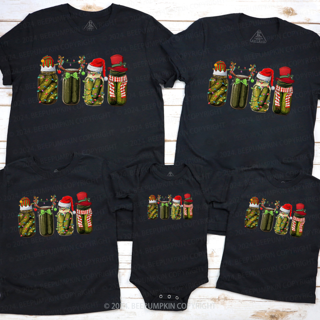 Funny Christmas Pickle Family Matching T-Shirts