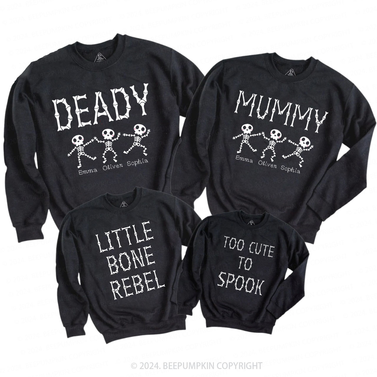 Halloween Bone Party Family Matching Sweatshirt
