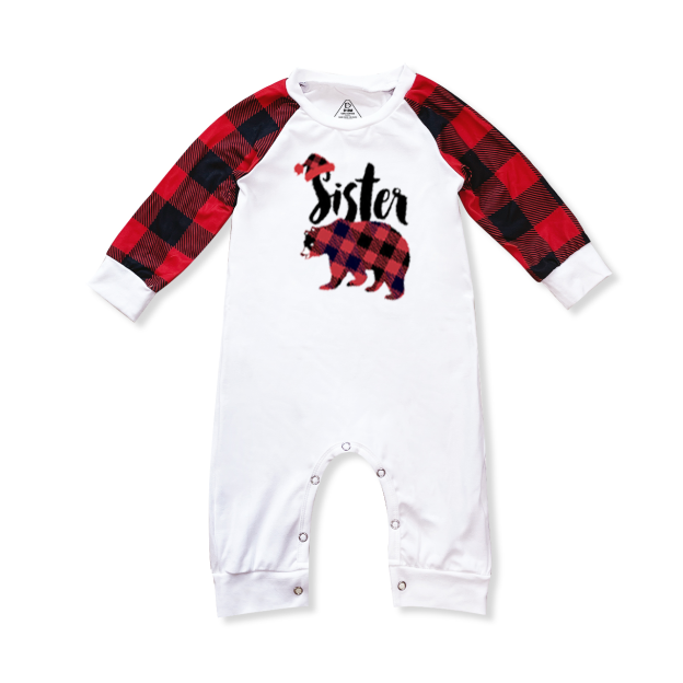 Personalized Plaid Bear Family Matching Pajamas