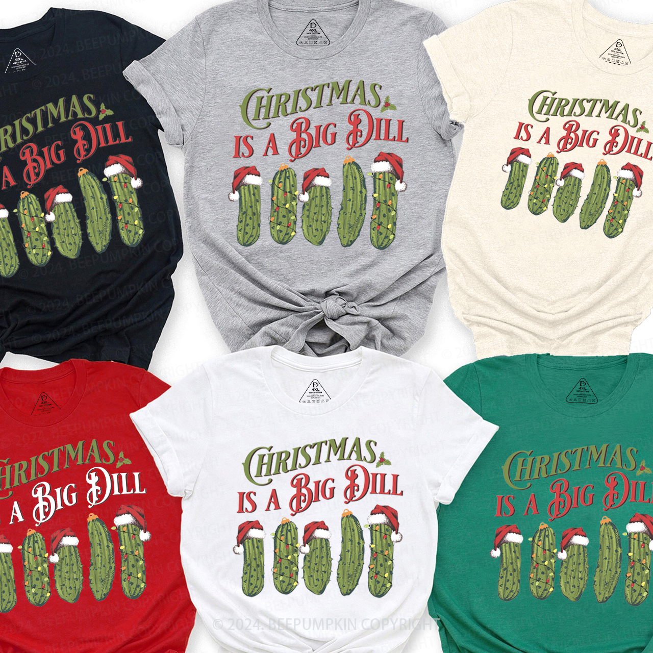 Retro Christmas Is A Big Dill Pickle Family Matching T-Shirts