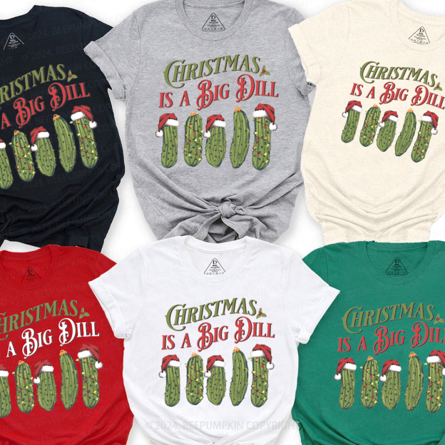 Retro Christmas Is A Big Dill Pickle Family Matching T-Shirts