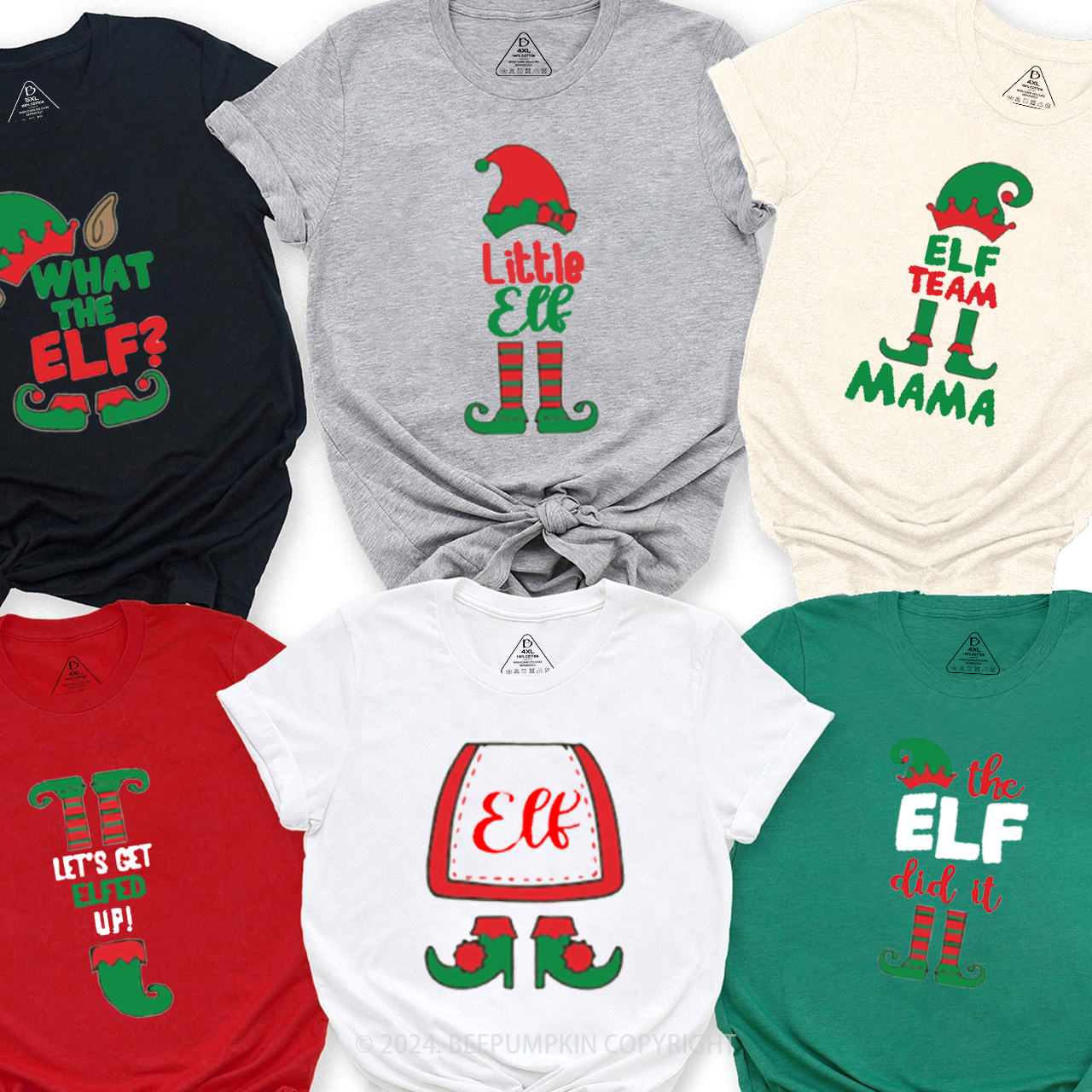 Elf Christmas Bundle Matching T-Shirts Beepumpkin