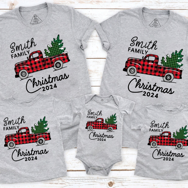Christmas Truck And Tree Family Matching Shirt