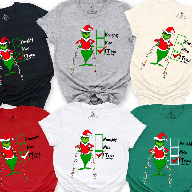 Cute Christmas Hats Lights Family Matching Shirt