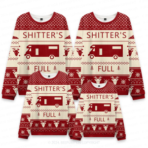 Image of Funny Christmas Vacation Shitter's Full Christmas Matching Ugly Sweater