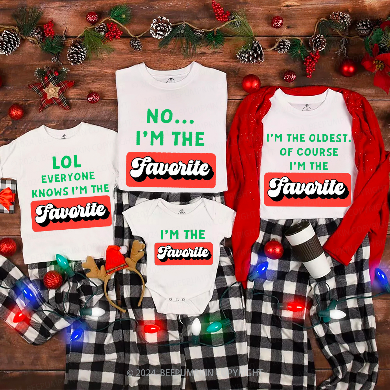 Personalized Favouite Funny Family Christmas Christmas Family Matching T-Shirts Beepumpkin