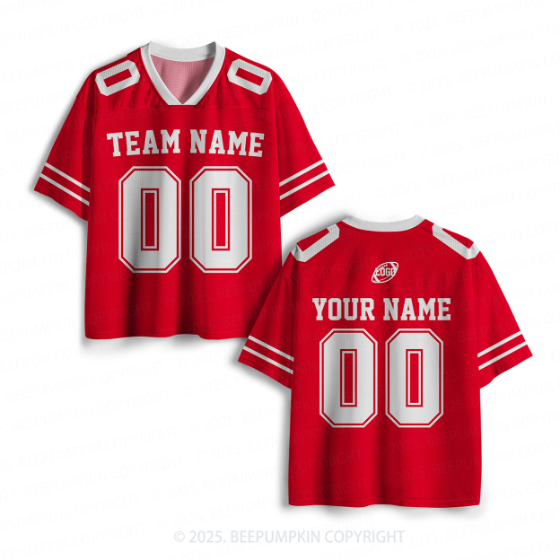 [Copy]Personalized Team Name & Number Red Toddler&Kid's Sport Jersey Beepumpkin