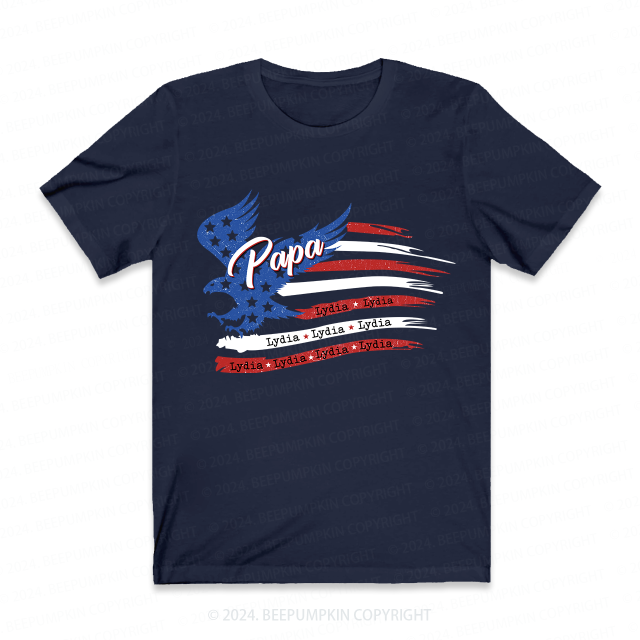 Eagle&Flag Grandpa Shirt Personalized With Name