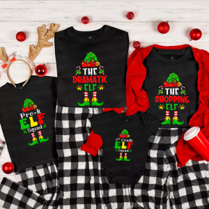 Image of Christmas ELF Family Party Family Matching T-Shirts Beepumpkin