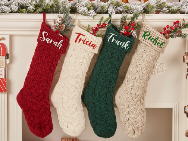 Personalized 4 Colors Knit Christmas Family Stocking