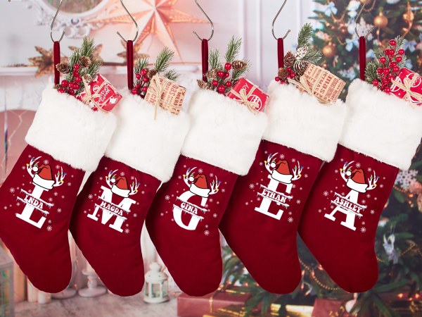 Image of Personalized Gift Monogrammed Christmas Alphabet stocking Beepumpkin