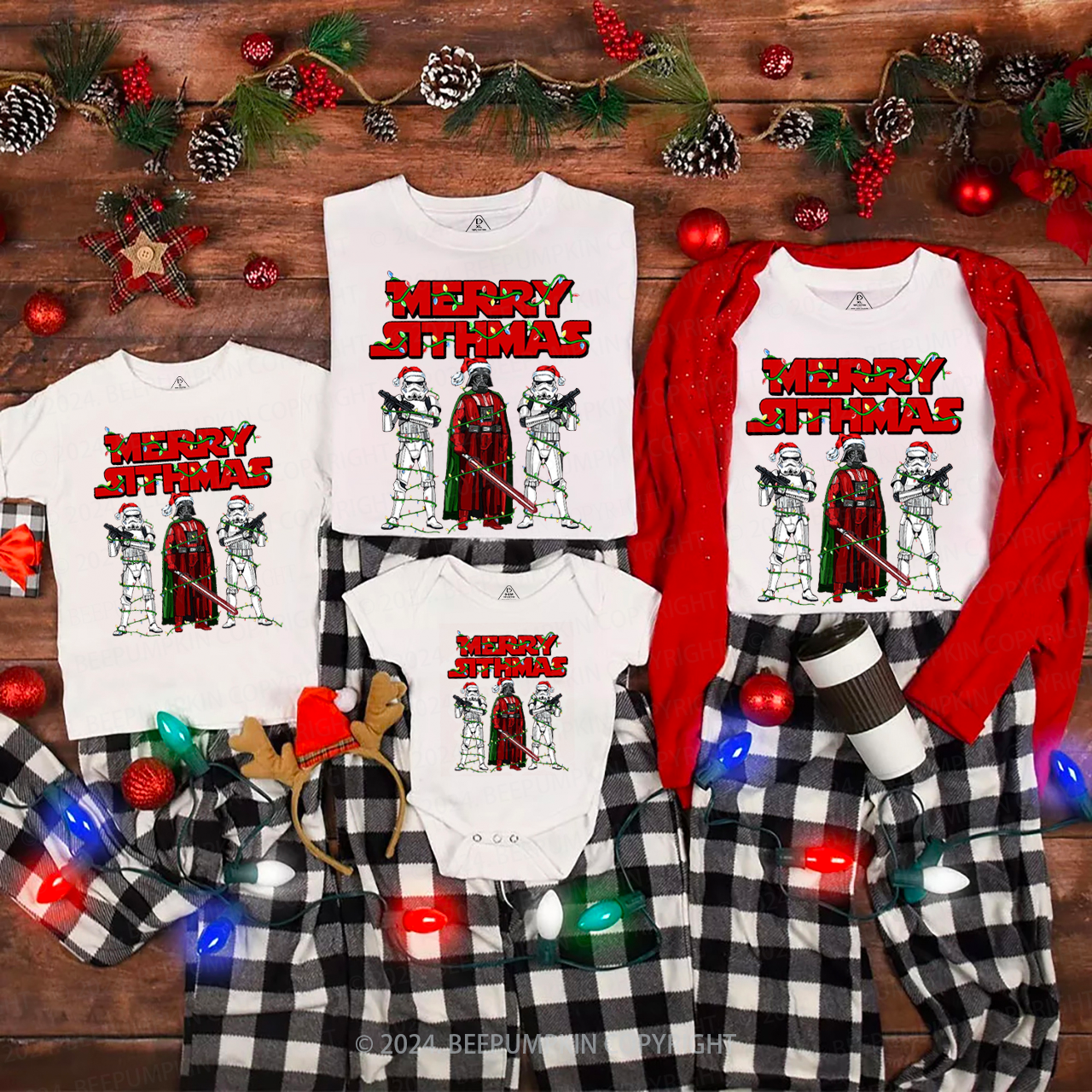 Merry Stthams Christmas Family Matching T-Shirts Beepumpkin