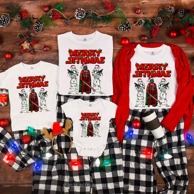 Merry Stthams Christmas Family Matching T-Shirts Beepumpkin