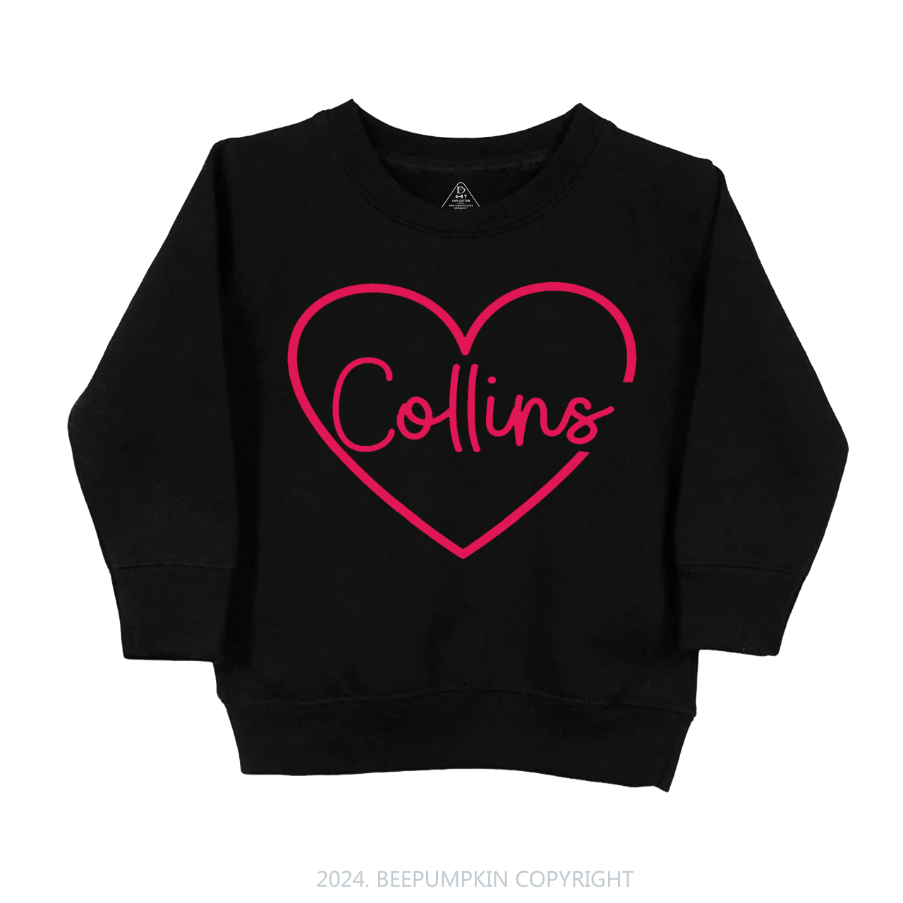 Personalized Valentine Name Kids Sweatshirt Beepumpkin