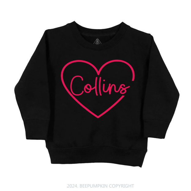 Personalized Valentine Name Kids Sweatshirt Beepumpkin