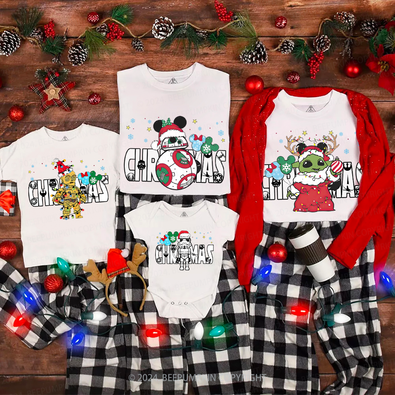 Personalized Fighting Character Snowflake Christmas Matching T-Shirts Beepumpkin