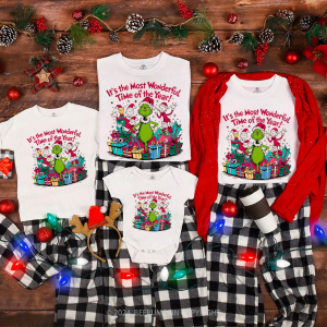 Image of It's The Most Wonderful Time Of The Year Christmas Family Matching T-Shirts Beepumpkin