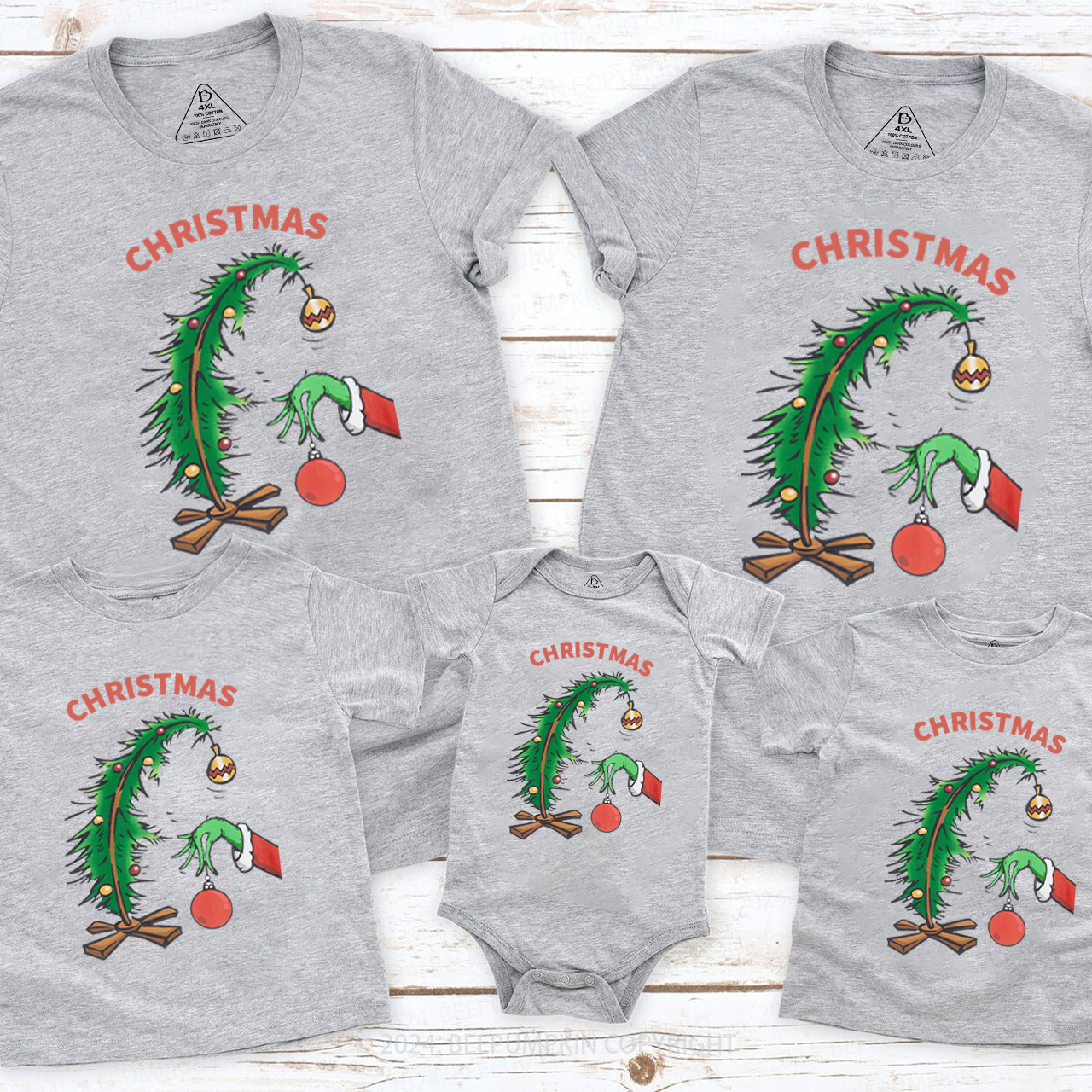 Christmas Bright Tree Family Matching T-Shirts Beepumpkin