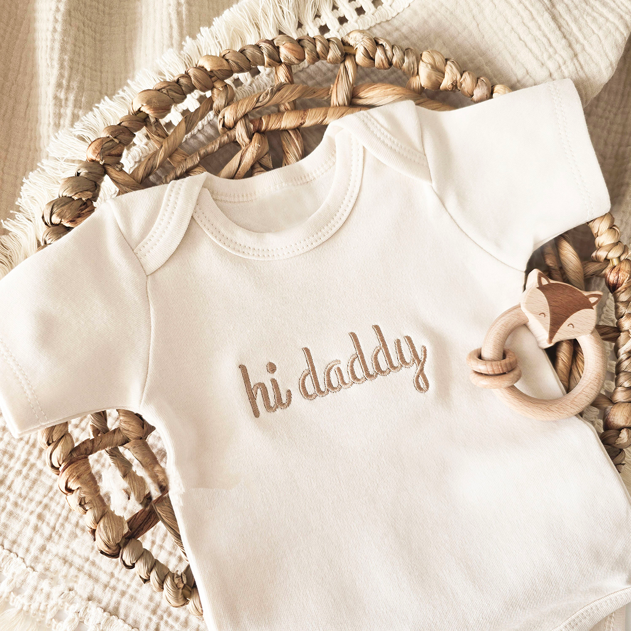 Personalized Embroidered Hi XXX Bodysuit For Baby
