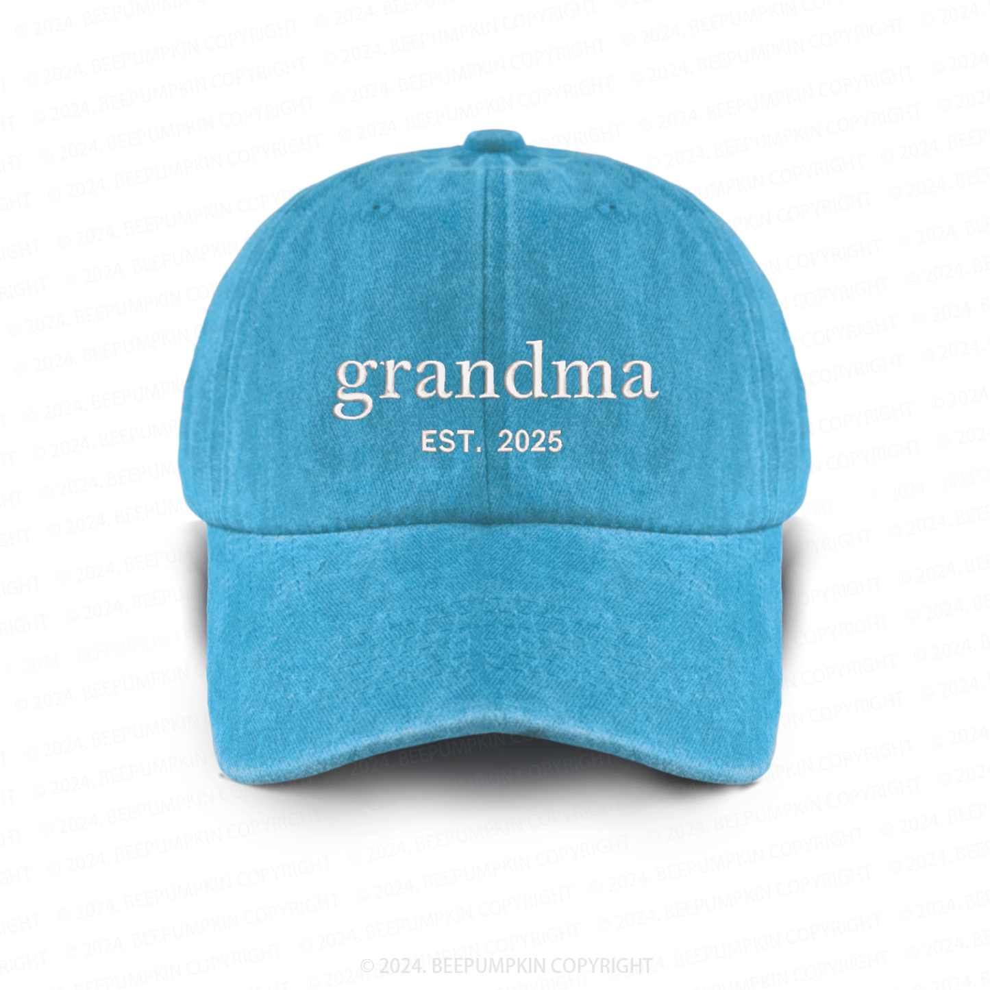 Personalized Adult Washed Embroidered Baseball Cap With Date