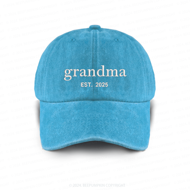 Personalized Adult Washed Embroidered Baseball Cap With Date