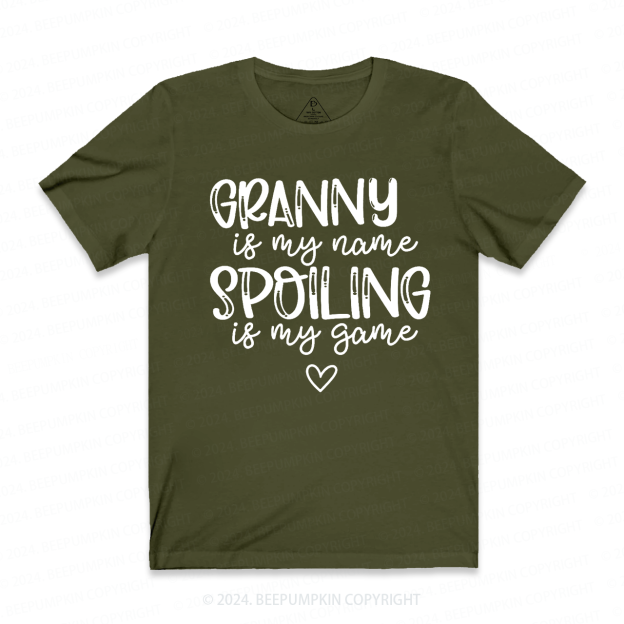 Personalized Name Spoiling Is My Game Grandma T-Shirts 