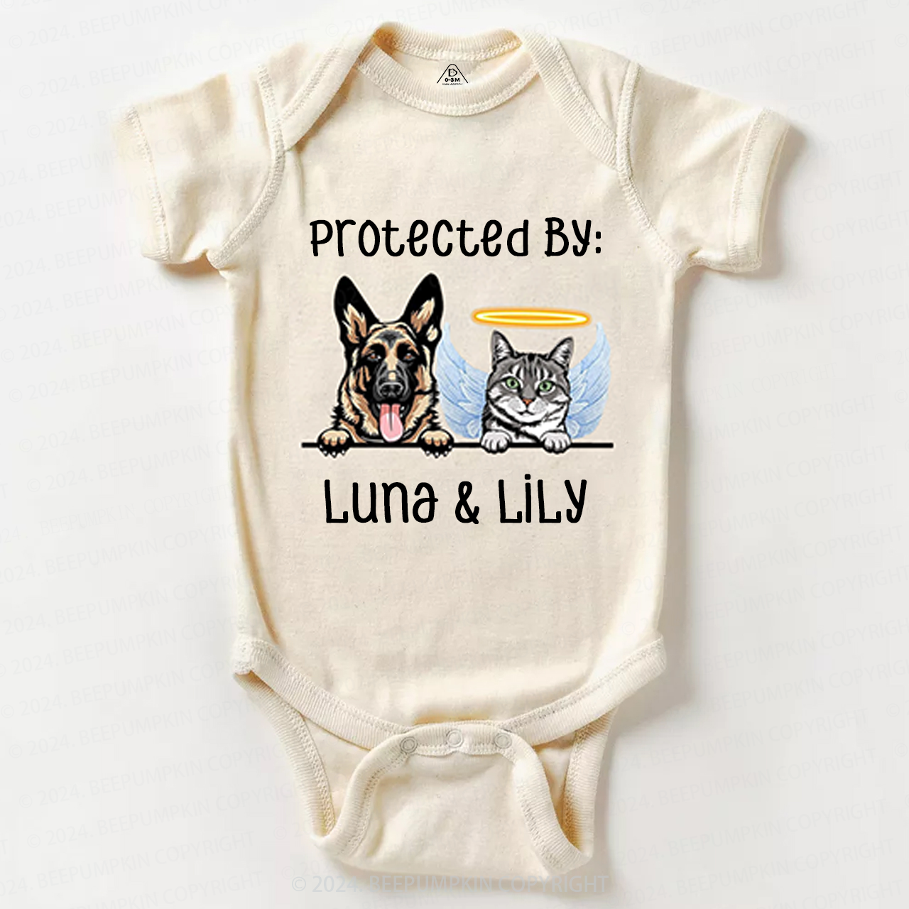 Protected By Dog And Cat Bodysuit Beepumpkin