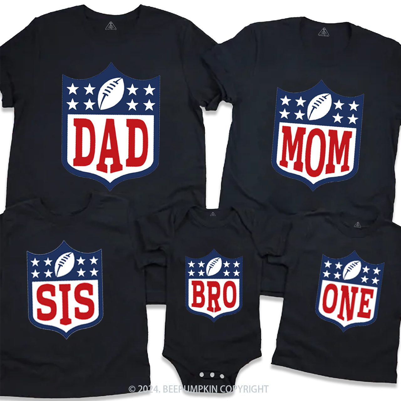 First Birthday Football Family Matching Tees Beepumpkin
