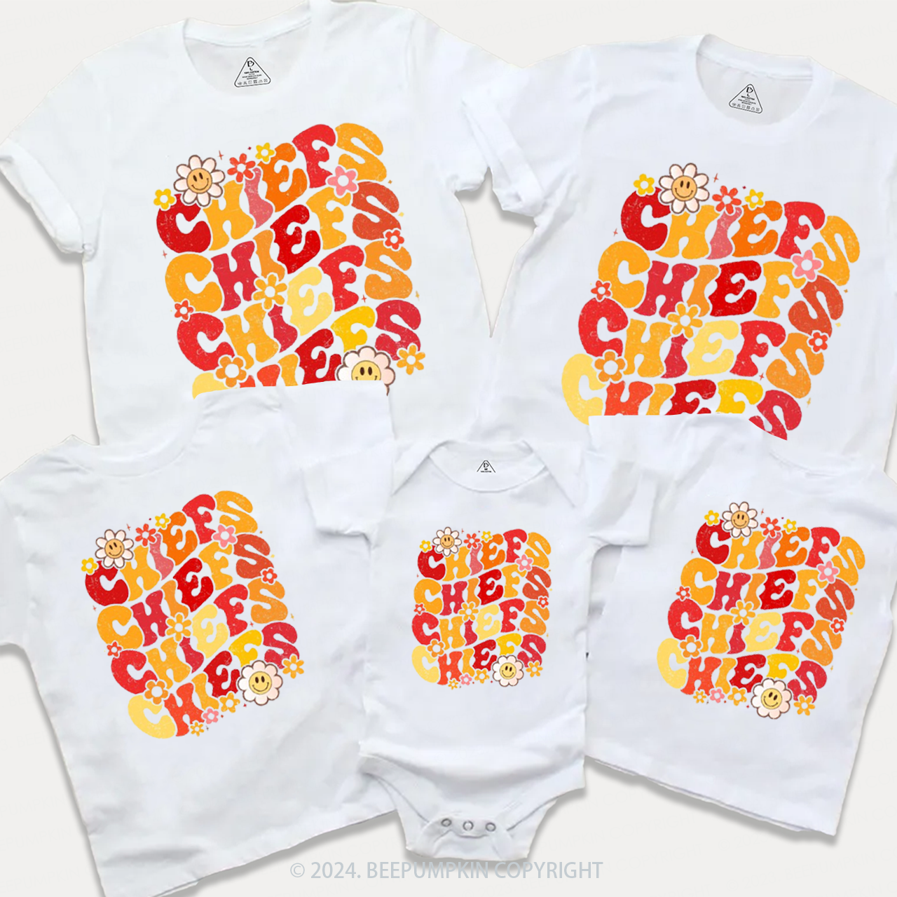 Floral Mascot KC Football Family Matching Tees Beepumpkin