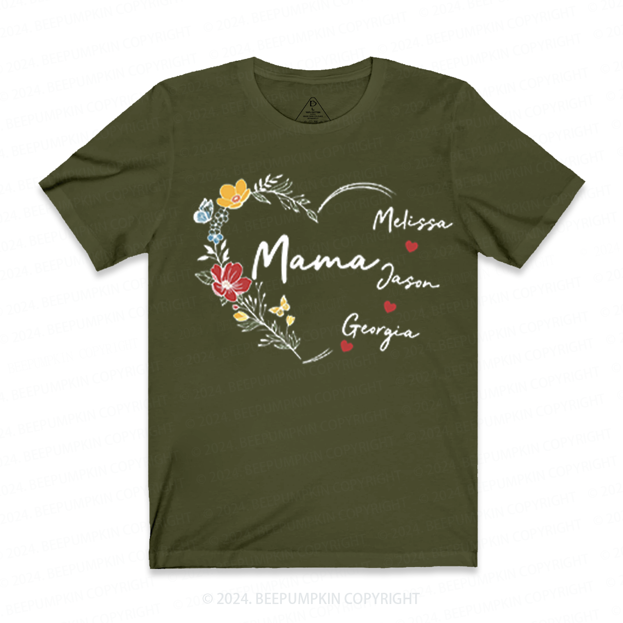 Personalized Nana With Grandkids Name T-Shirts